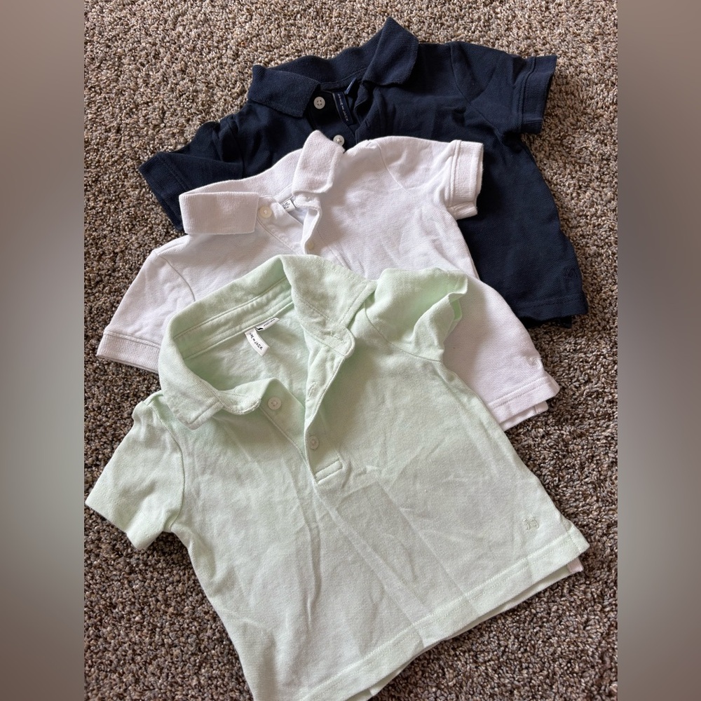 Janie and Jack Polo Trio - Navy, White, Mint